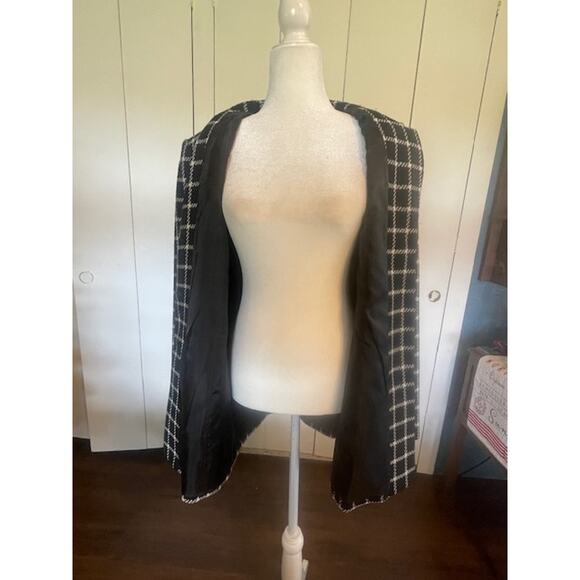 Talbots Women‎ Size 12 Wool Jacket Black White VINTAGE - Picture 4 of 6